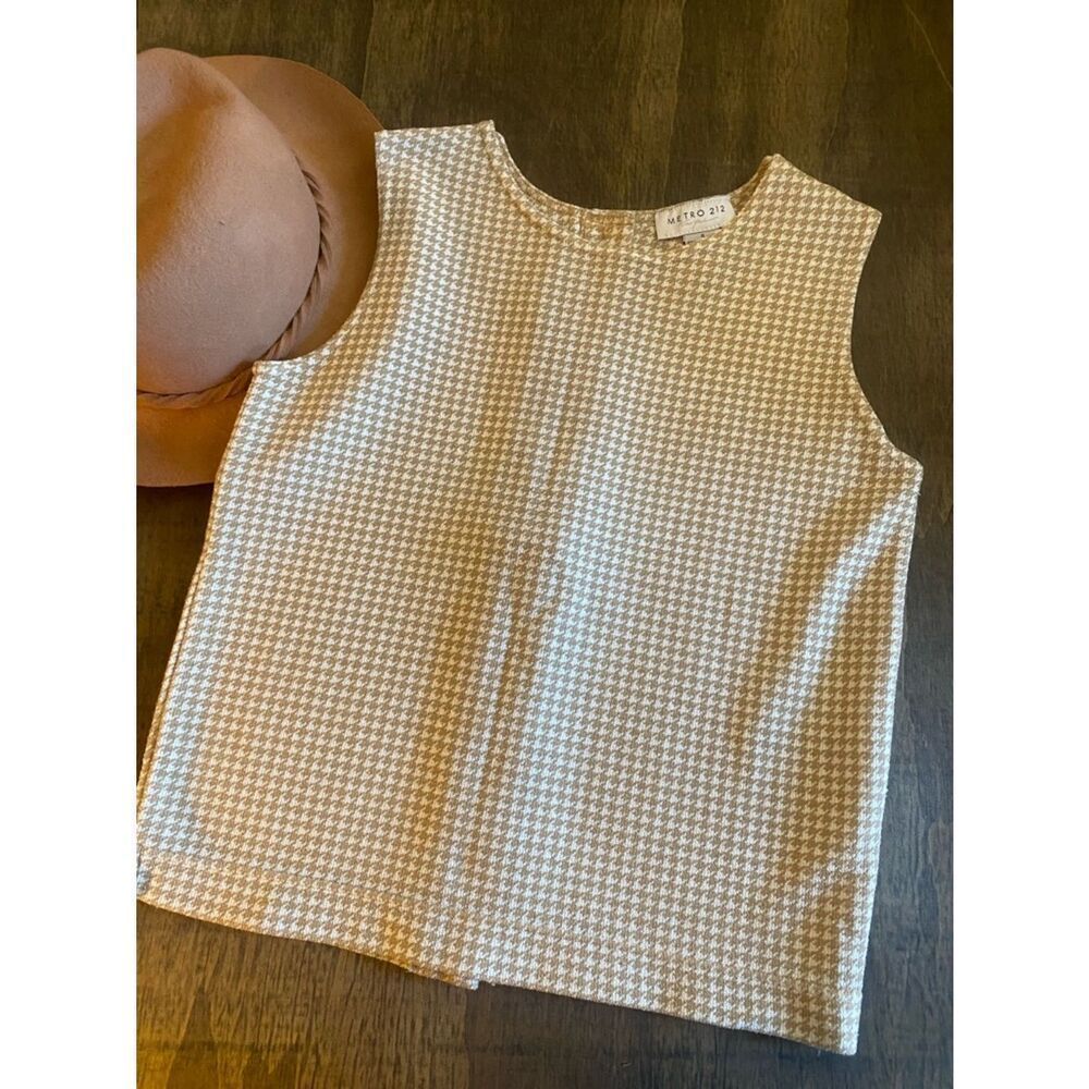 Metro 212 Houndstooth Sleeveless Tank Top